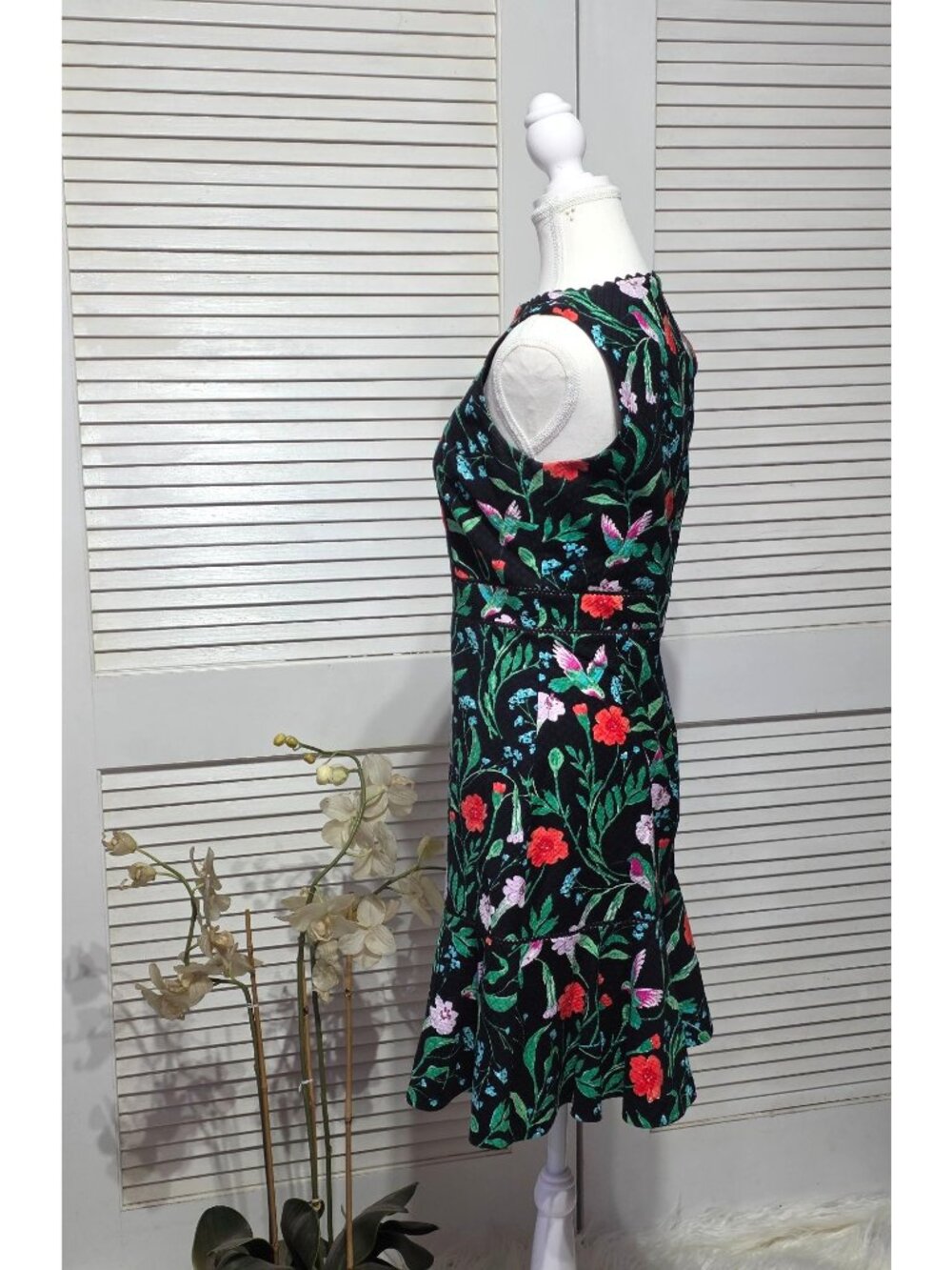 Kate Spade NY Women's Black Floral Jardin Tile Jacquard Mini Dress Size 4 3867 - Picture 7 of 16